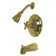 Vintage Single Handle Wall Mount Pressure Balanced Tub Spout Trim Metal Cross Handle