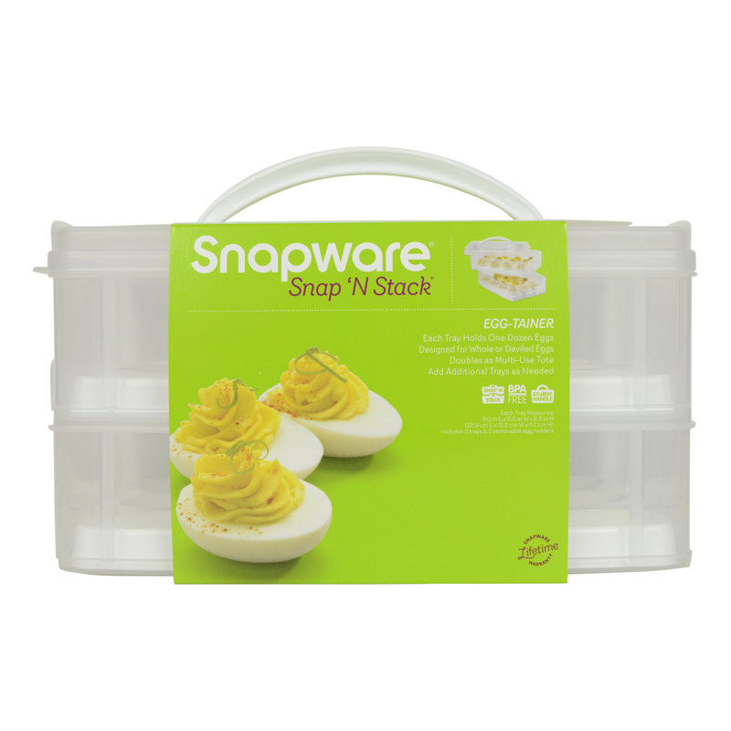 Rangement de nourriture Snap N Stack 2 couches avec plateau porte-œuf Snapware