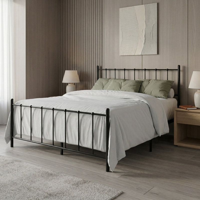 Calhoun Twin Metal Platform Bed, Twin, Black