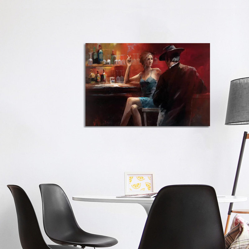 Evening In The Bar II by Willem Haenraets - Wrapped Canvas Painting, 101.6 cm H x 66.04 cm W x 3.175 cm D
