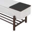 Banc de rangement rembourré Farmhouse avec compartiment caché, banc d'entrée moderne pour le salon, l'entrée et les couloirs (espresso)-2125646681