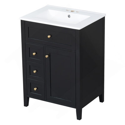 Functional Bathroom Vanity with Sink, Multiple Drawers and Adjustable Shelves, Durable Construction for Organized Bathroom Storage