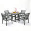 Ensemble de table de salle à manger d'extérieur 5 pièces avec chaises et trou en parasol pour jardin-134735423