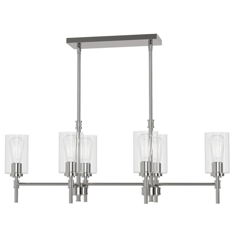 Wexton 6-Light 12.63” Wide Chandelier, Clear, Brushed Nickel