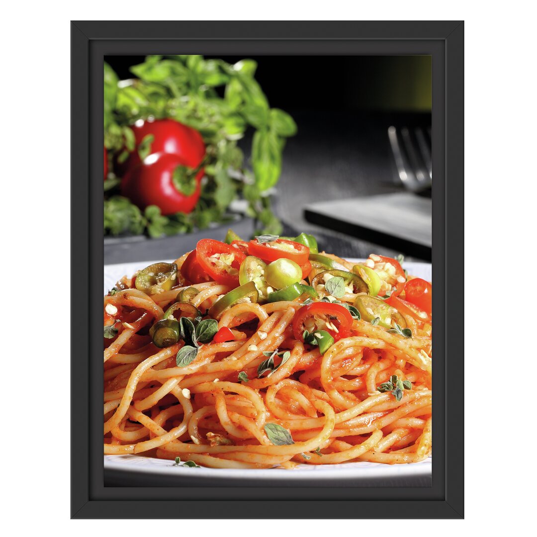 Gerahmtes Wandbild Leckere Spaghetti Italia