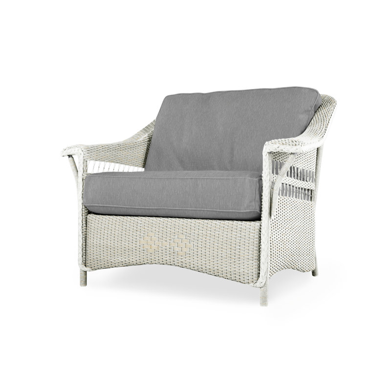 Nantucket Outdoor Lounge Chair, Serene Ocean, Antique White
