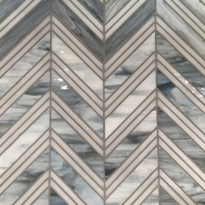 Carreau de mosaïque murale en verre à chevrons 12 "x 12" Chevron