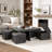 Moseberg 38" Coffee Table With Storage Stools