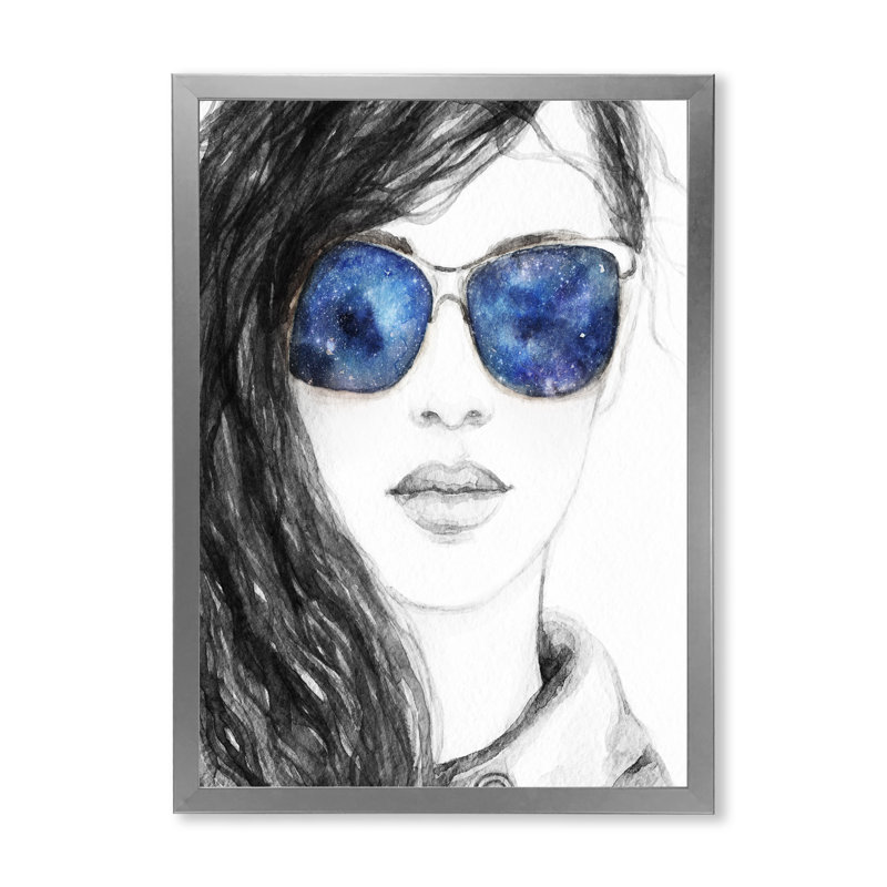Décoration murale contemporaine boho chic et chic Lady II - Glam, H 20 po x l 12 po x P 1 po, Cadre flottant argent