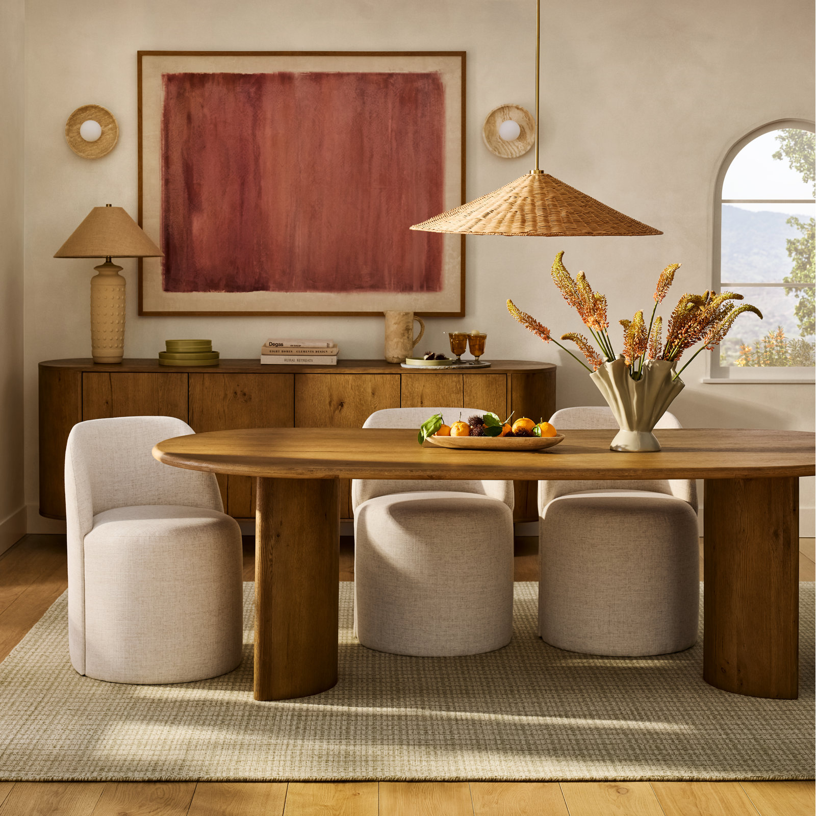 Lilliana Single Light Pendant, Natural Brass, 8" H x 35" W x 35" D