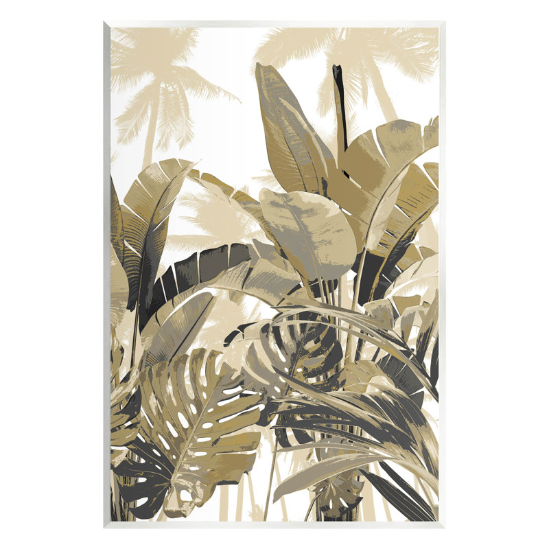 «Tropical Layered Summer Palms», estampe numérique par Kristen Drew, H 19 po x l 13 po x P 0,5 po, Bois