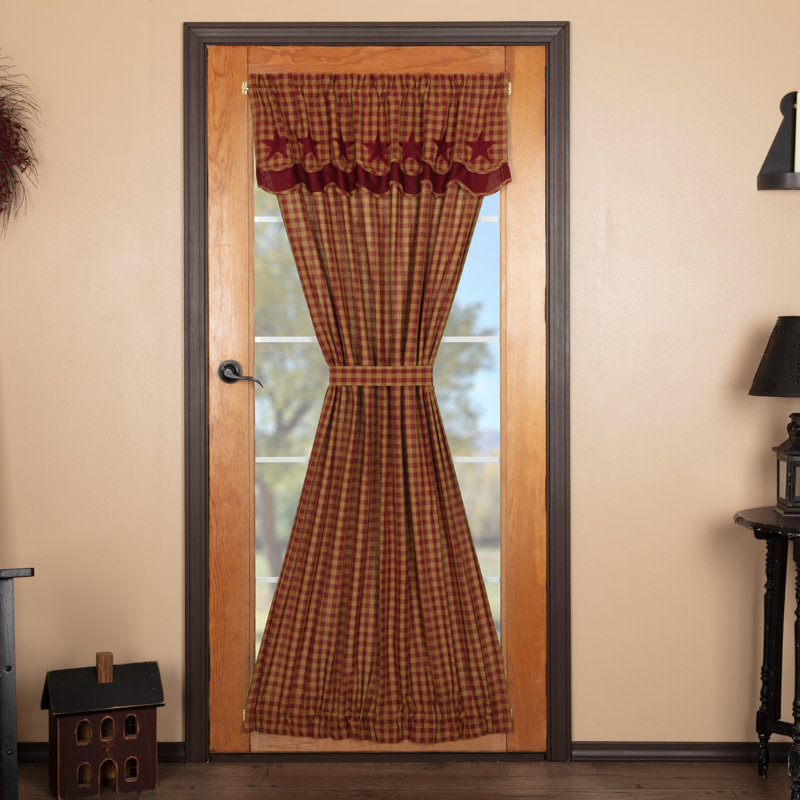 Union 100% Cotton Room Darkening Single Curtain Panel, Red/Brown
