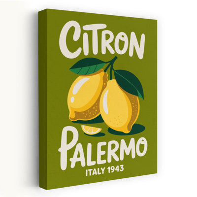 Palermo Lemon Delight Retro Vintage Abstract Fruit Landscape Wall Art