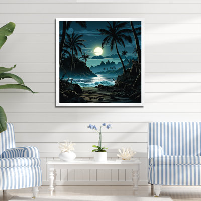 Tempête tropicale clair de lune I - art mural côtier tropical