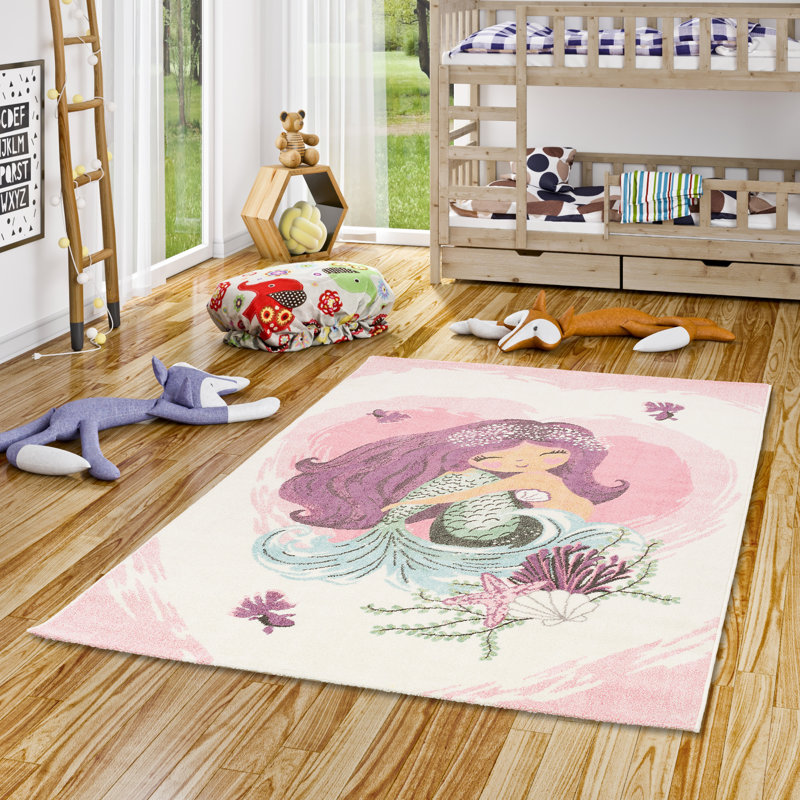 Croyd Power Loom Pink/Blue/Purple Rug, Rectangle 120 x 170cm