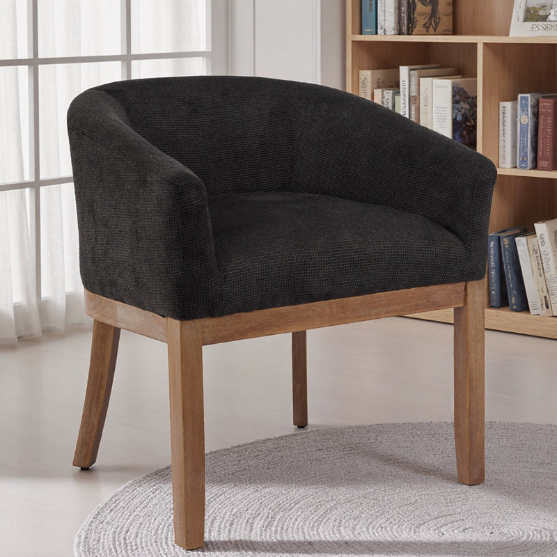 Chaise demi-tonneau Mid-Century, Beige