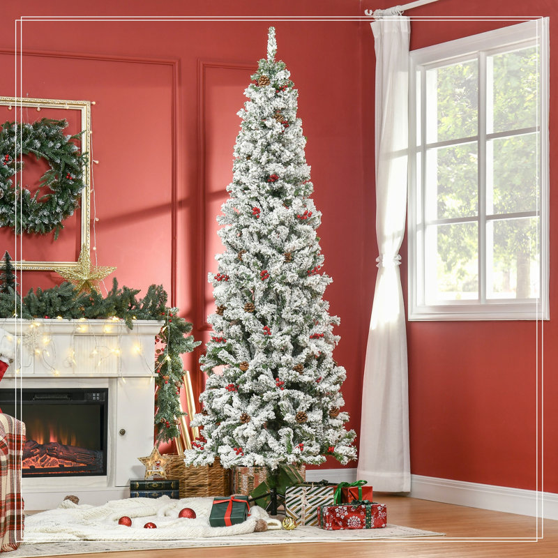 Arbre de Noël artificiel enneigé 7,5 pi, H 7,5 pi