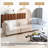 3 - Piece Upholstered Beige Corduroy Modular Sectional with Pillow Back and Solid Wood Legs-1349261308