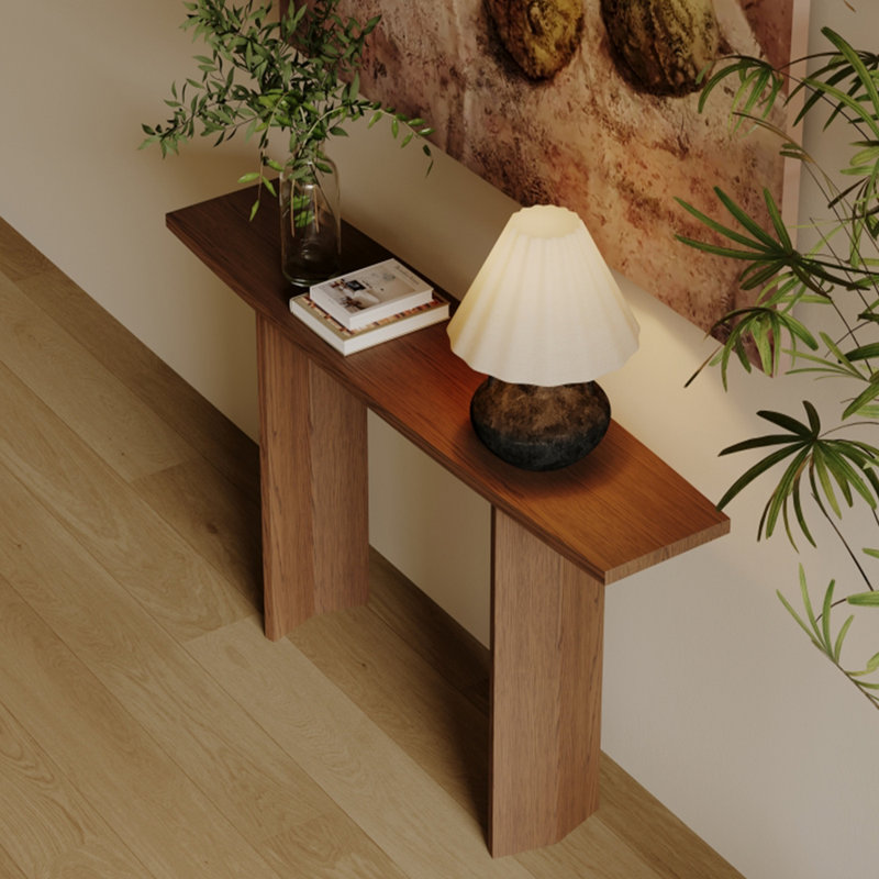 Table de véranda entièrement en bois massif de style français., H 29,5 po x l 47,2 po x P 13,7 po, Brun