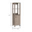 Armoire à linge Jannès, deux tablettes ouvertes, porte simple