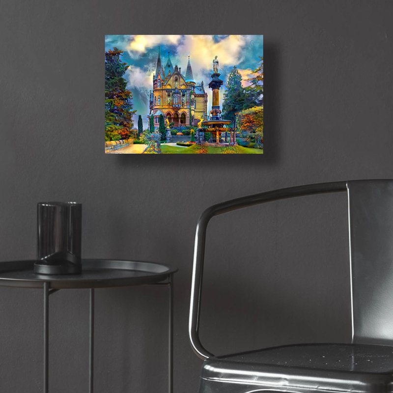 «Allemagne, château de Drachenburg» par Pierre Gavidia, art mural en verre acrylique, H 12 po x l 16 po x P 0,13 po