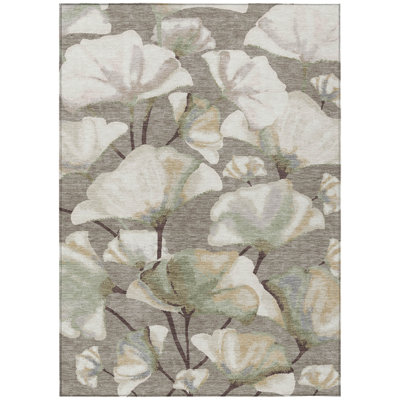 Machine Washable Indoor/Outdoor Raemoore ACN2405 Botanical Rug