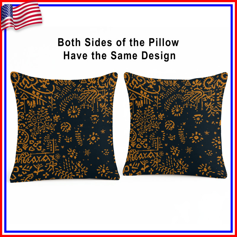 Tribal Symbols Pattern Double Sided Throw Pillows, 26 x 26 inches