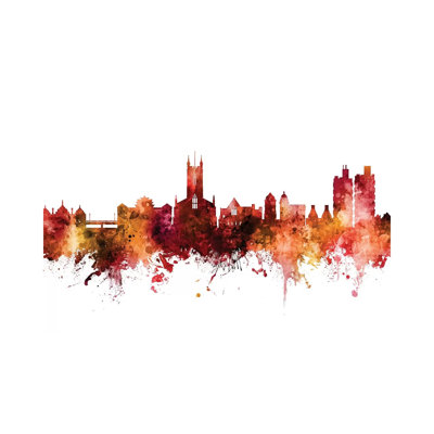 Stoke on Trent, England Skyline by Michael Tompsett - 1 Piece Wrapped Canvas Wall Art