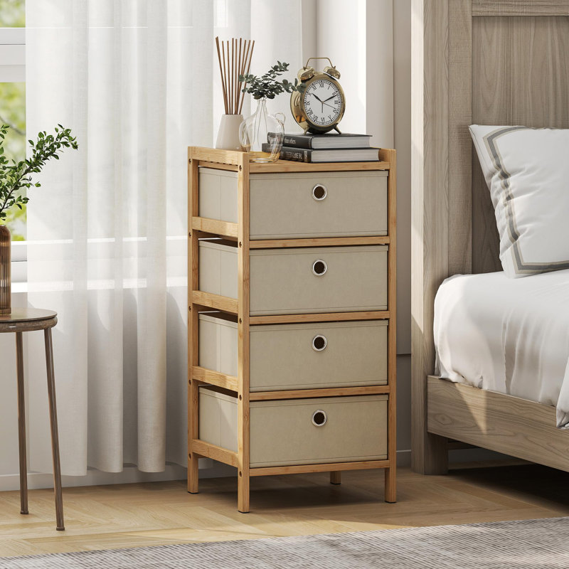 4 Drawer Storage Drawer, Cream White