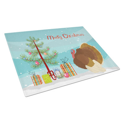 Planche à découper de noël en verre trempé en verre trempé de style caroline french turquie dindon