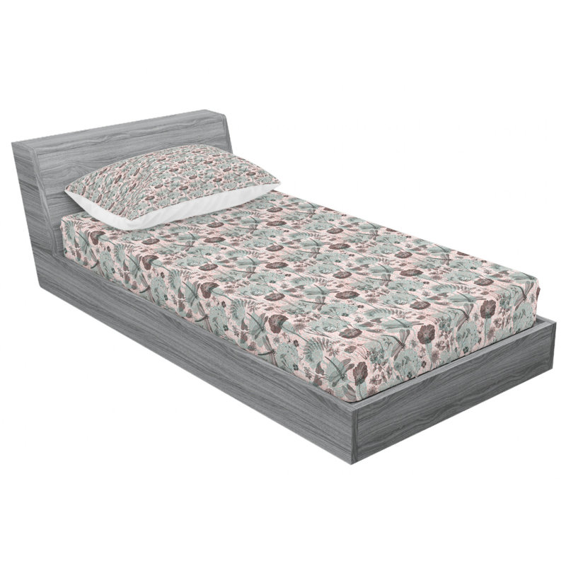 Microfiber Floral Sheet Set, Twin XL Sheet Set + Fitted Sheet + 1 Pillowcase