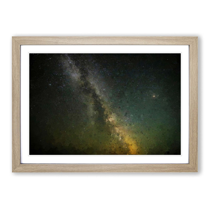 Stars over Mexico - Picture Frame Graphic Art Print, 48cm H x 65cm W x 2cm D, Oak Framed