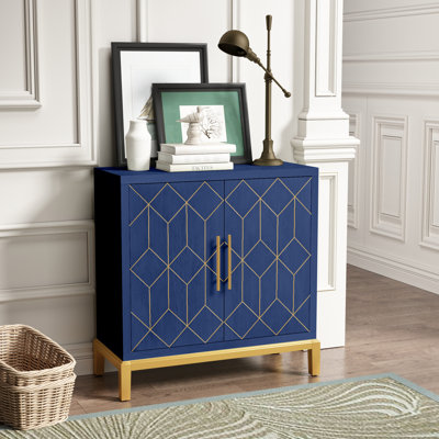 32" Accent Cabinet with Gold Trim