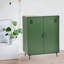 Armoire d'appoint en métal 2 portes avec tablettes réglables, armoire de rangement autoportante moderne pour le salon, la cuisine ou le vestibule-1009580785