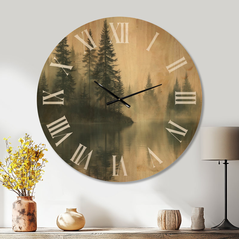 Très grande horloge murale en bois sans tic, Oversized