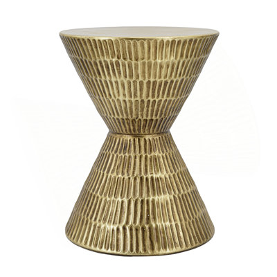 15x15x20" Antique Gold Hourglass Shape Side Table