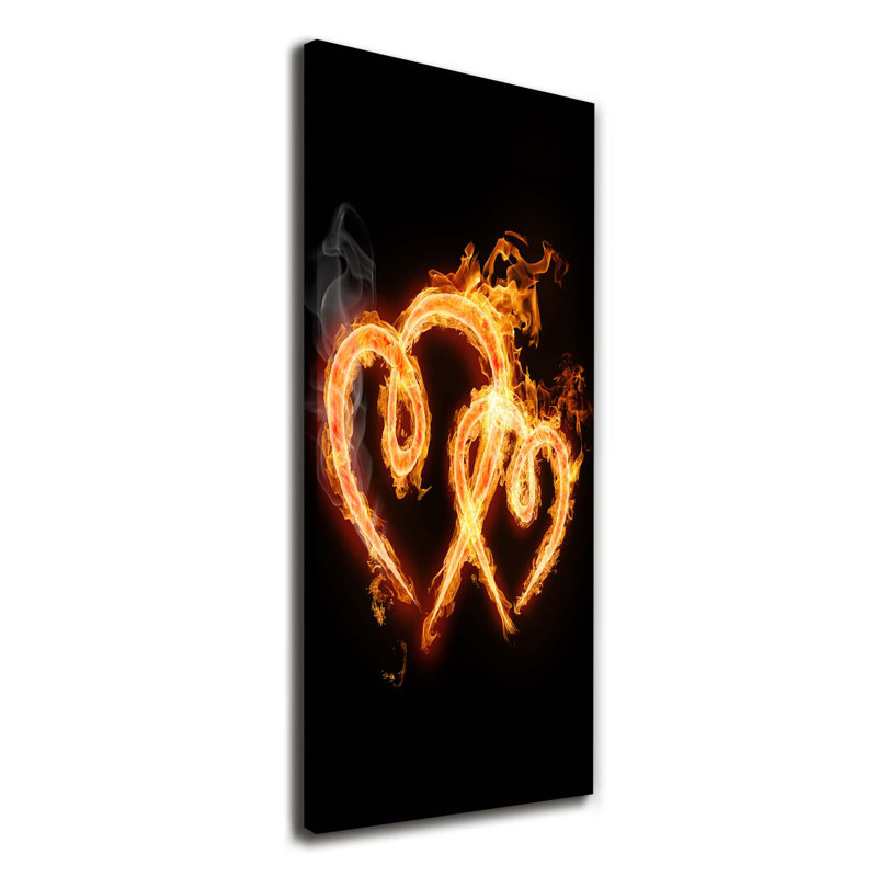 Burning Hearts - Wrapped Canvas Print