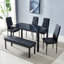 Auriona Glass Top Metal Base Dining Table-436522060-436522061-436522062