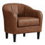 Petit fauteuil demi-tonneau en cuir Alina-831063992