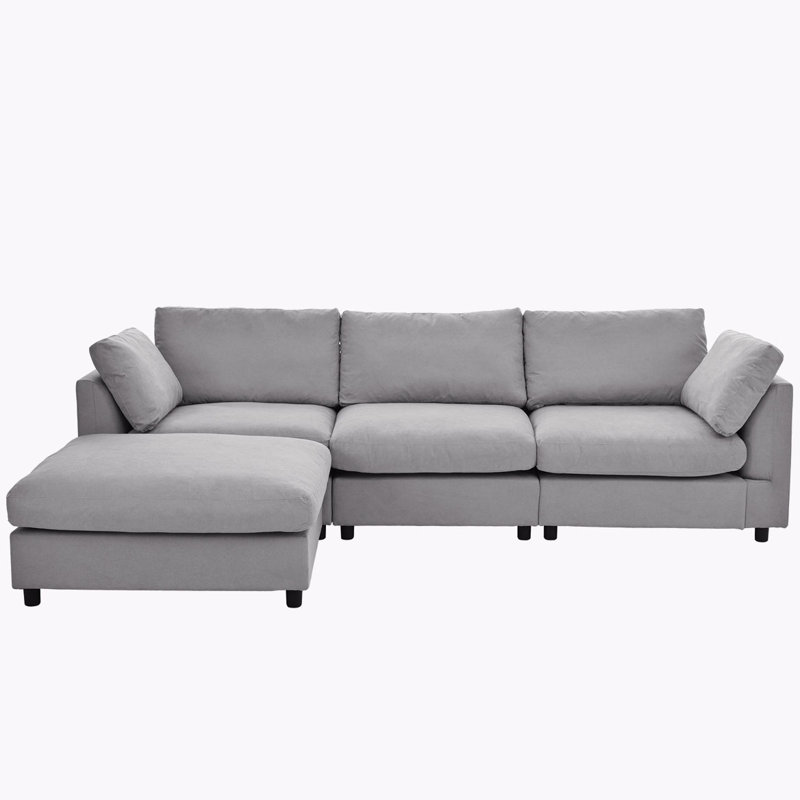 Avala 113" Upholstered Sofa, Convertible Sofa, Convertible Couch, Beige Polyester Blend