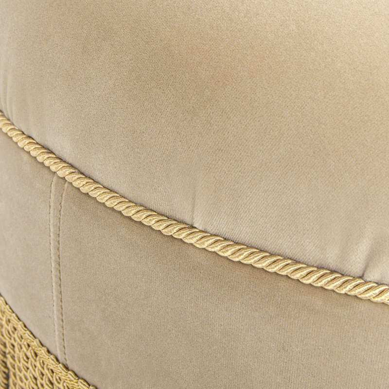 Neptune Upholstered Ottoman, Fawn Brown Velvet