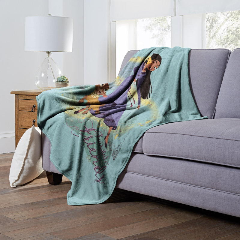 Fairytale Friends Blue Sherpa Throw Blanket