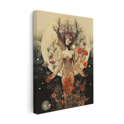 Psychedelic Woman and Flowers No3