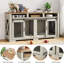 Meuble télé 71 po avec diviseur amovible pour grand chien 71 po et 3 compartiments de rangement-114628611