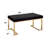 Boice Black Fabric & Champagne Finish Bench