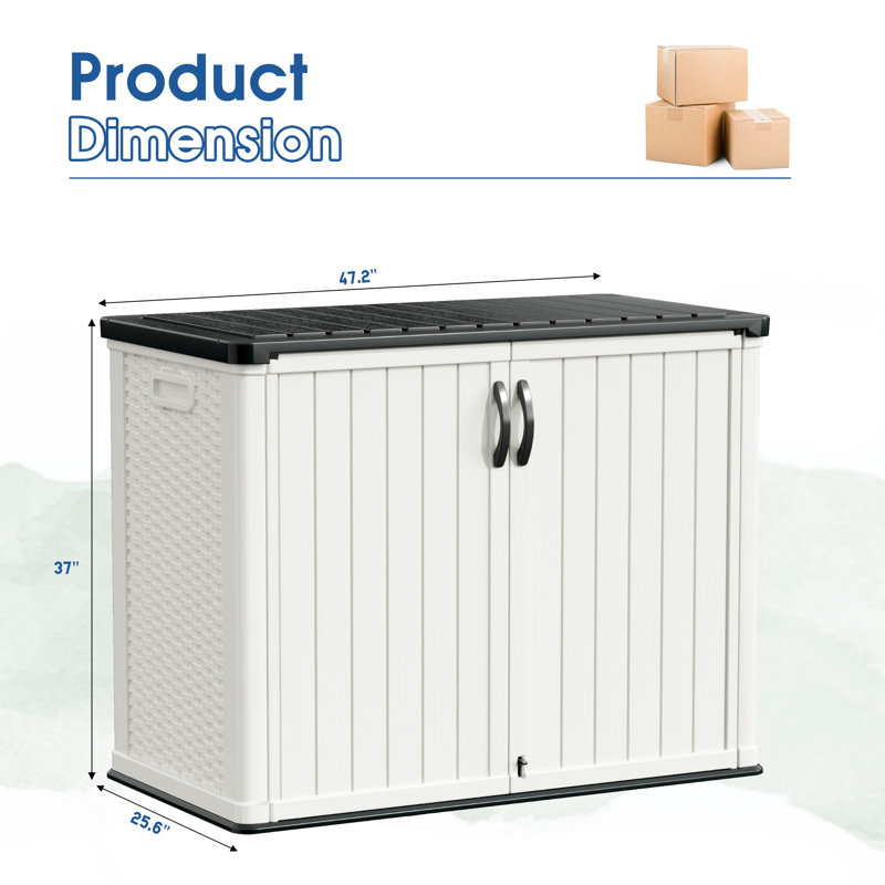 Rangement extérieur sécuritaire, armoire polyvalente résistante aux intempéries, sans tablettes, Blanc