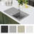 vidaXL Granite Kitchen Sink Single Basin with Drainer Reversible Grey-119893013