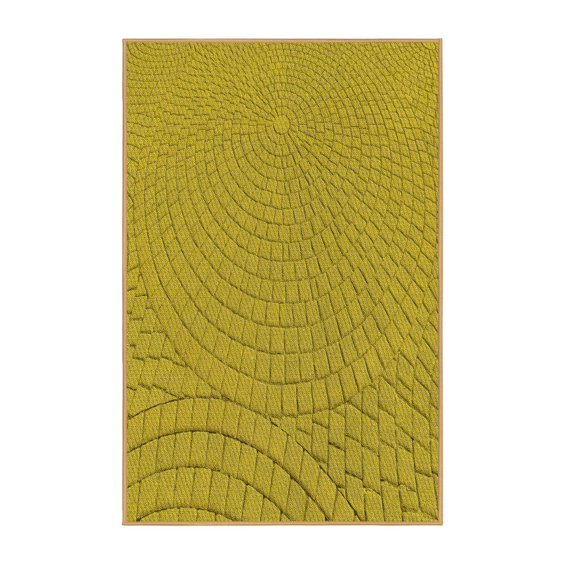 Tapis géométrique en laine jaune, Rectangle 2 pi x 3 pi