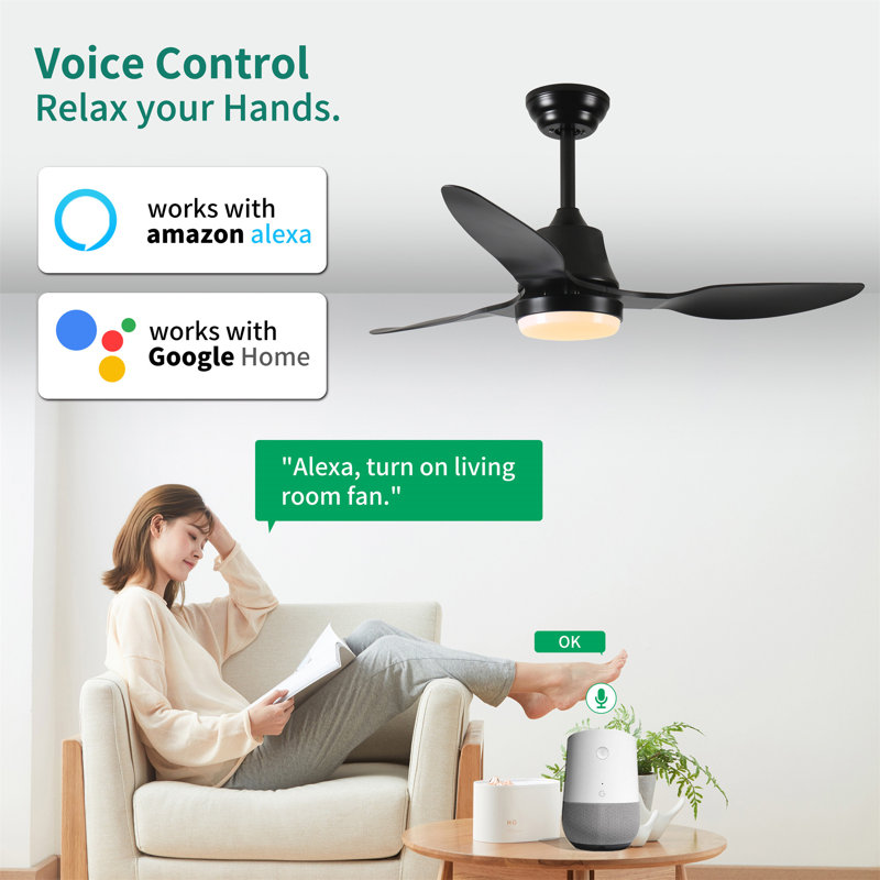 Ventilateur de plafond intelligent 42 "avec lumières