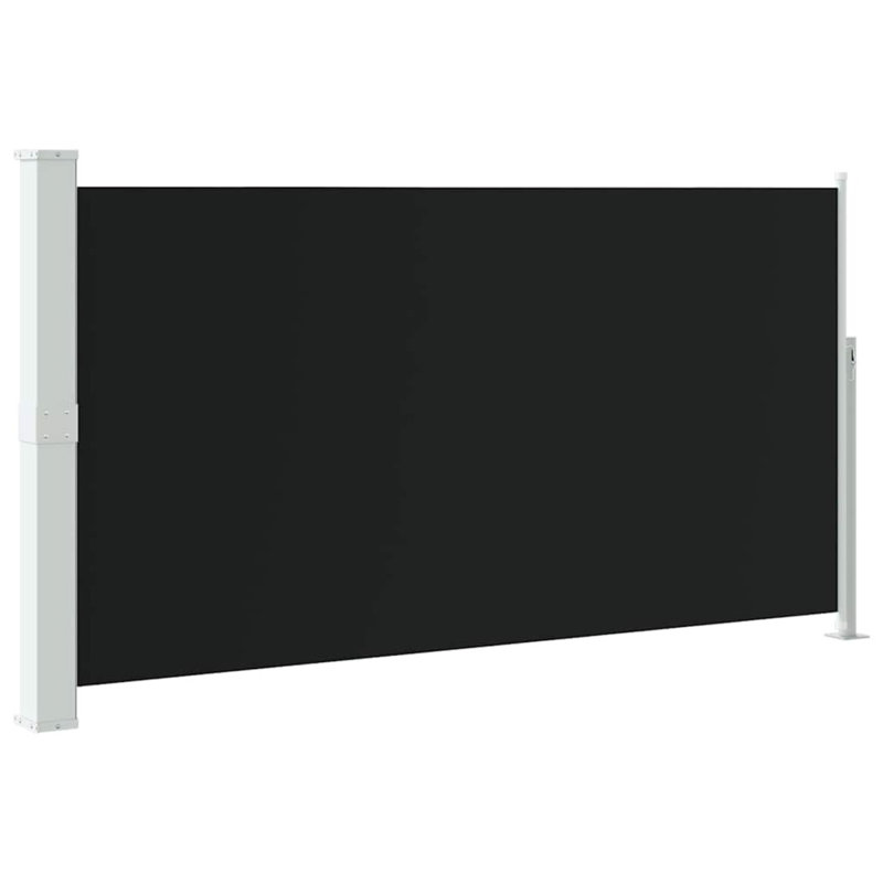 Auvent latéral rétractable vidaXL en polyester rectangulaire, 46,1 po x 236,2 po, Noir